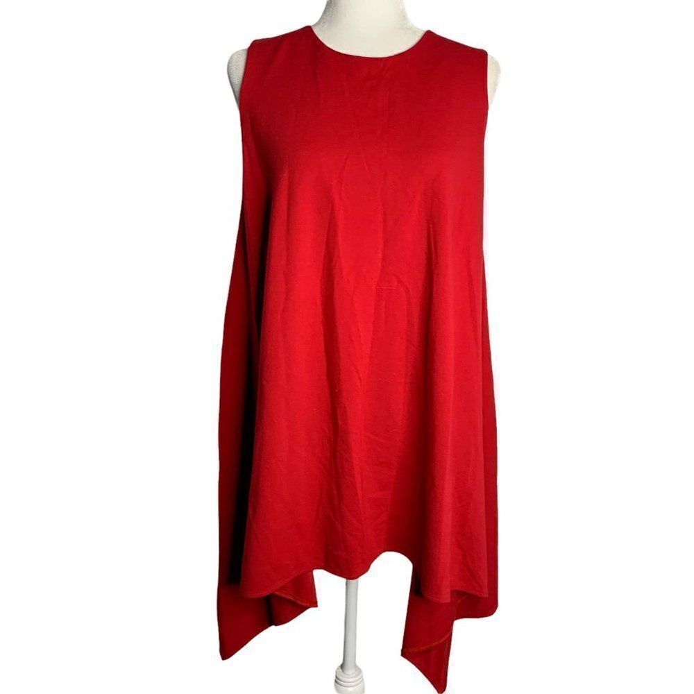 Makadamia Sleeveless Sharkbite Dress M Pink Jersey Knit Stretch